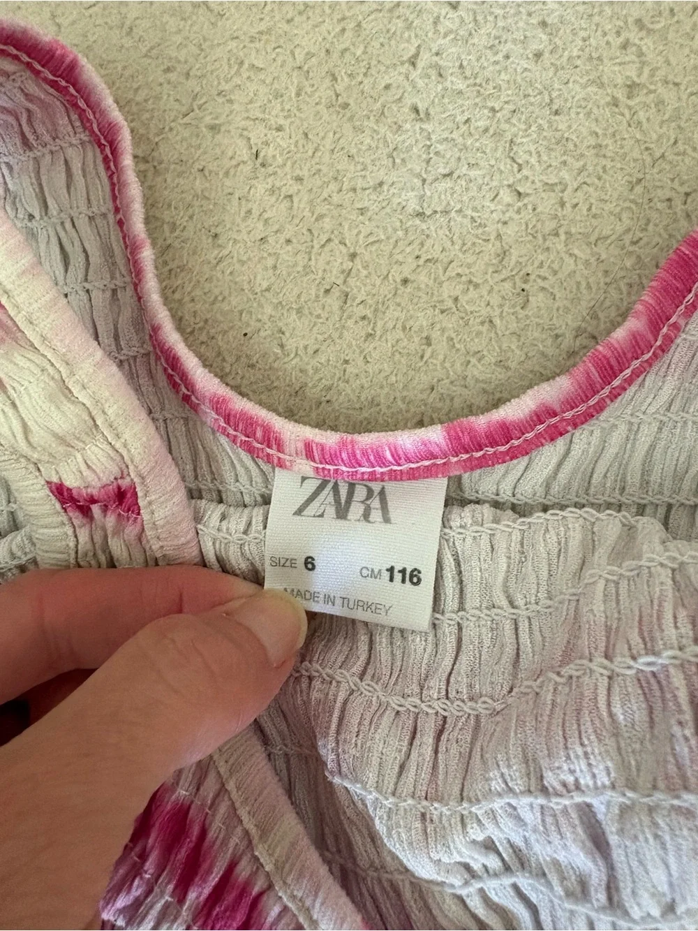 Zara Girls White and Pink Tie-Dye One-Piece Jumpsuit